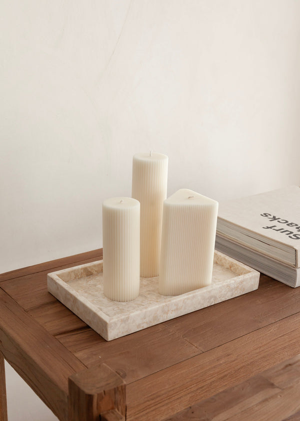 Jiro Marble Tray / Cream