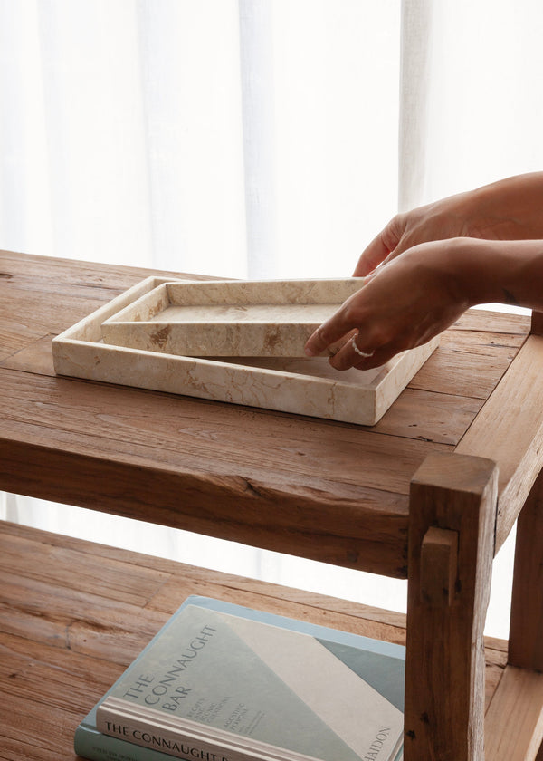 Jiro Marble Tray / Cream