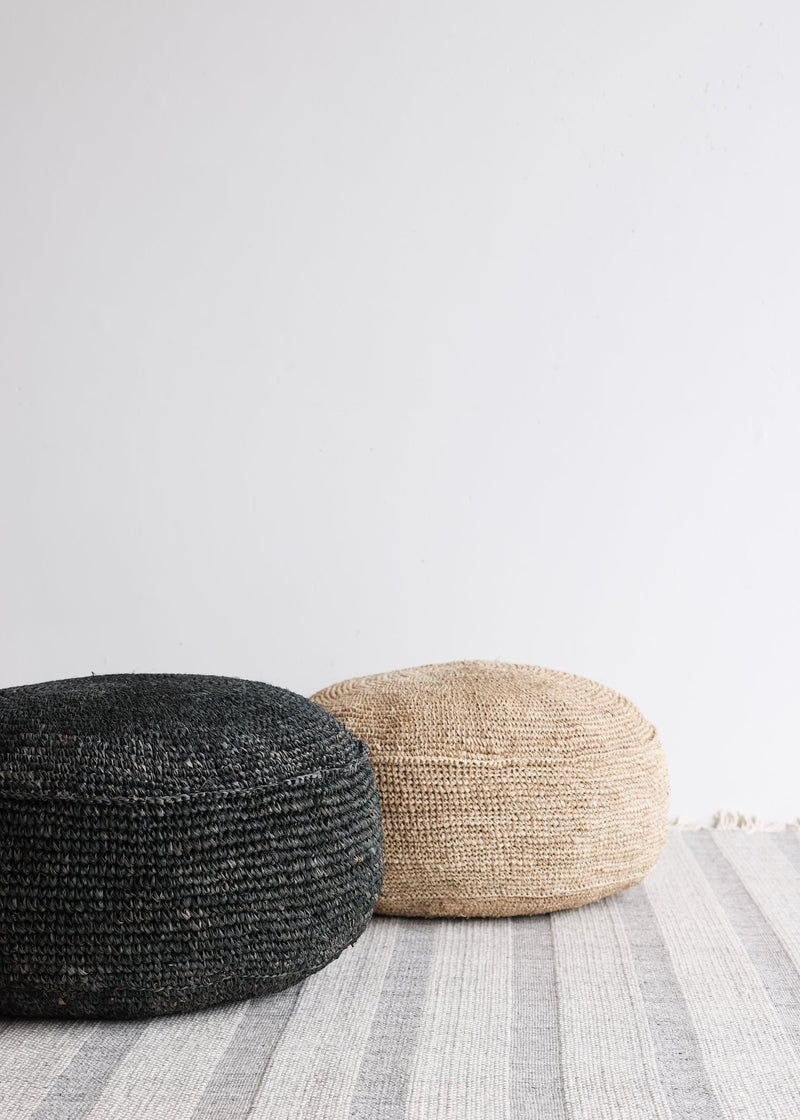 Mila Sisal Pouf / Charcoal
