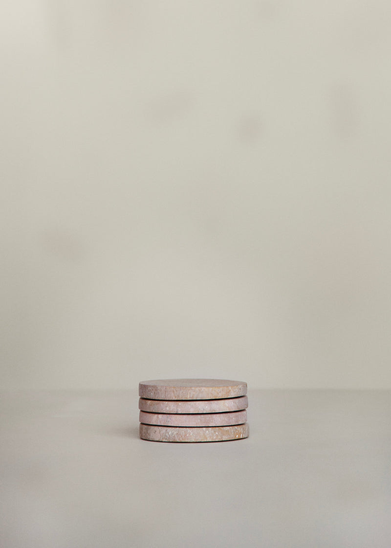 Lima Marble Coaster Set Of 4 / Pink Taupe