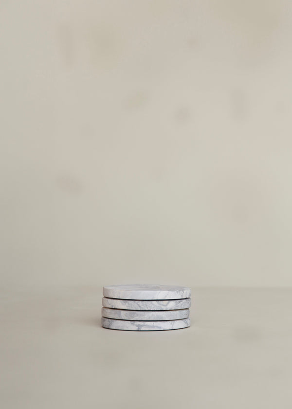 Lima Marble Coaster Set Of 4 / Grey