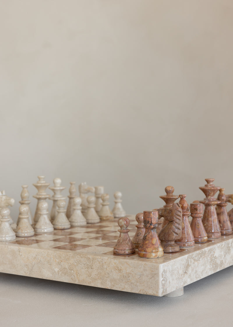 Maku Marble Chess Set / Terracotta and Cream