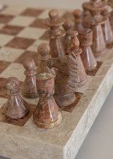 Maku Marble Chess Set / Terracotta and Cream