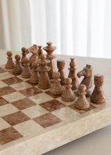 Maku Marble Chess Set / Terracotta and Cream