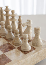 Maku Marble Chess Set / Terracotta and Cream