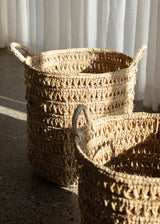 Raffia Basket Set Of 2 / Natural