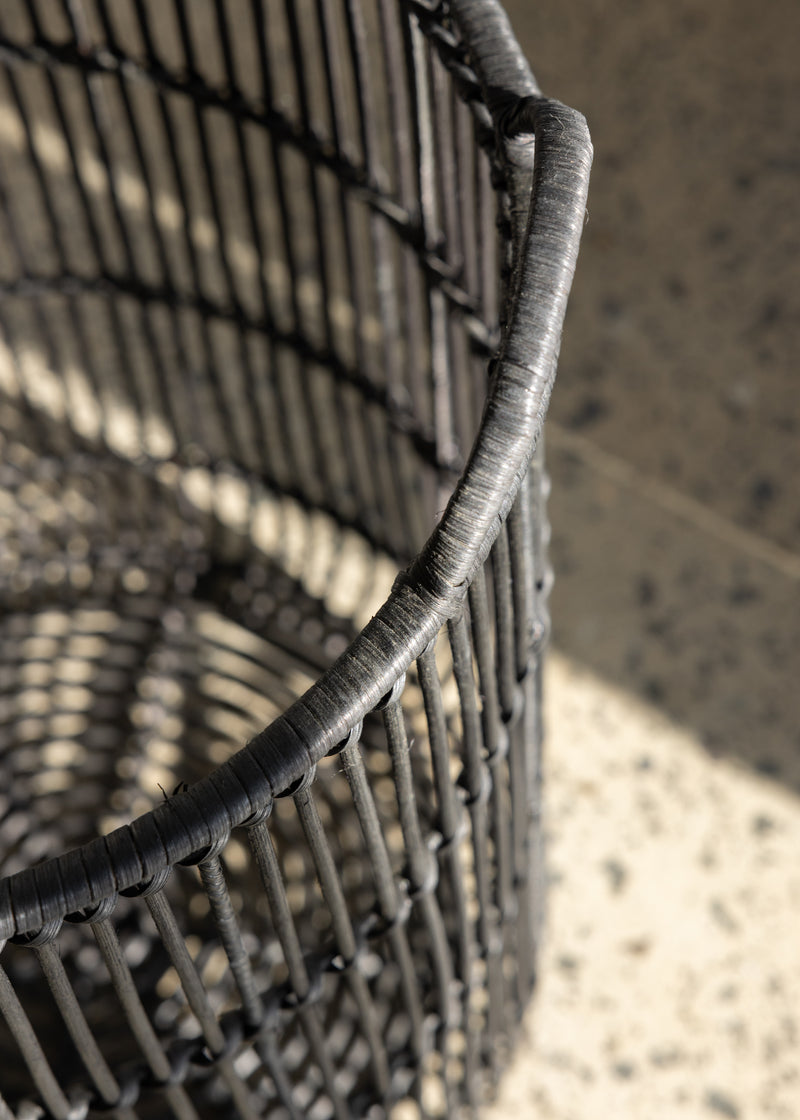 Rattan Basket Large / Charcoal