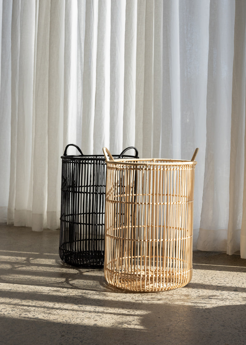 Rattan Basket Large / Charcoal