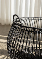 Rattan Basket Diamond / Charcoal