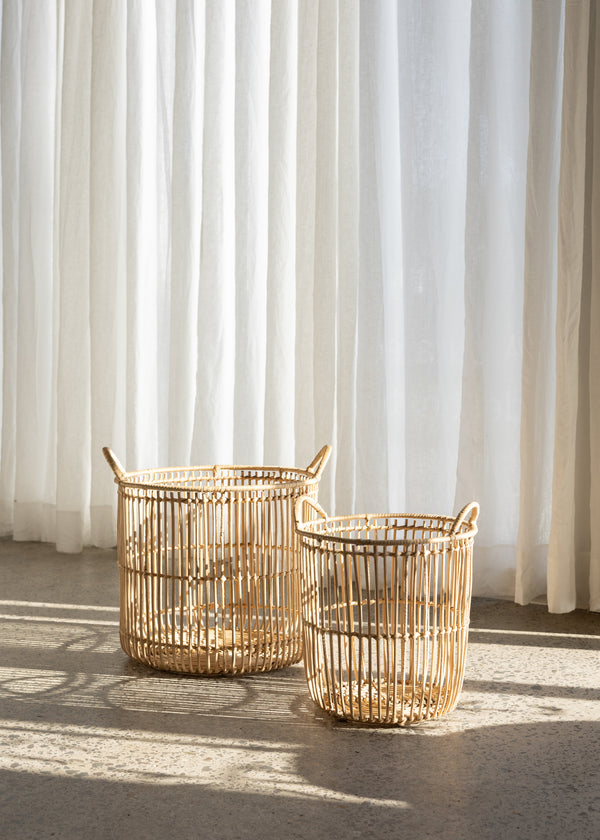 Rattan Basket Set Of 2 / Natural