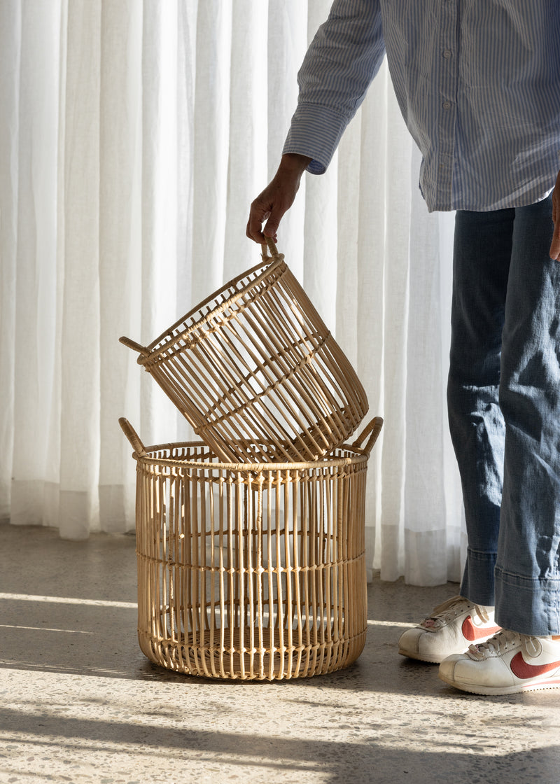 Rattan Basket Set Of 2 / Natural