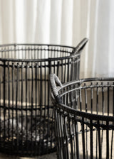 Rattan Basket Set Of 2 / Charcoal