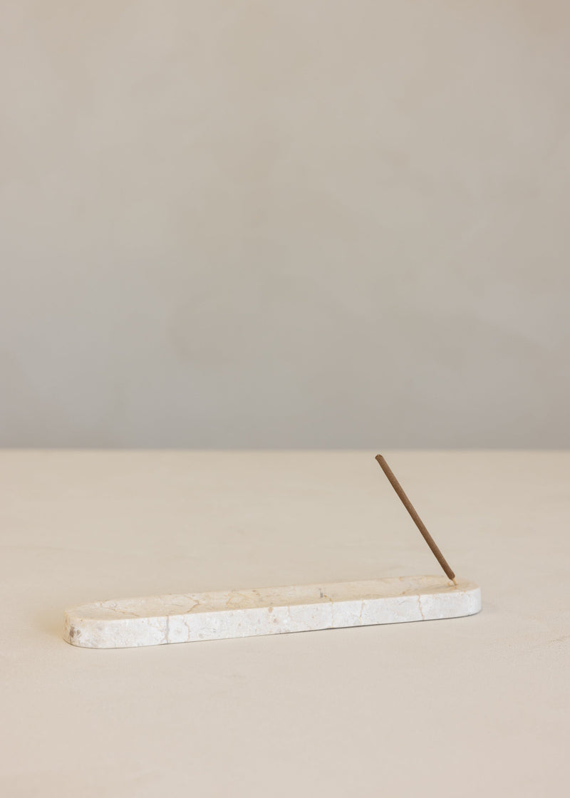 Isha Marble Incense Tray / Cream