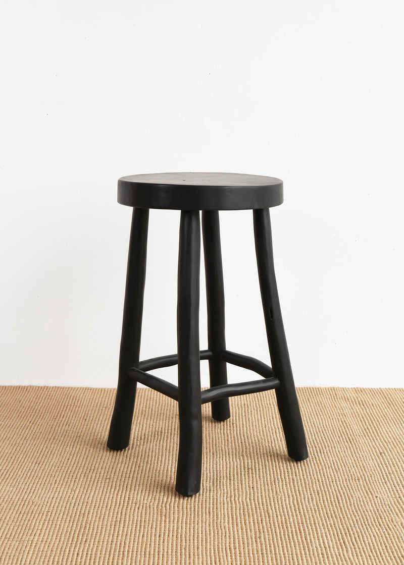 Katie Teak Stool / Black