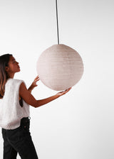 Globe Linen Lantern / Natural