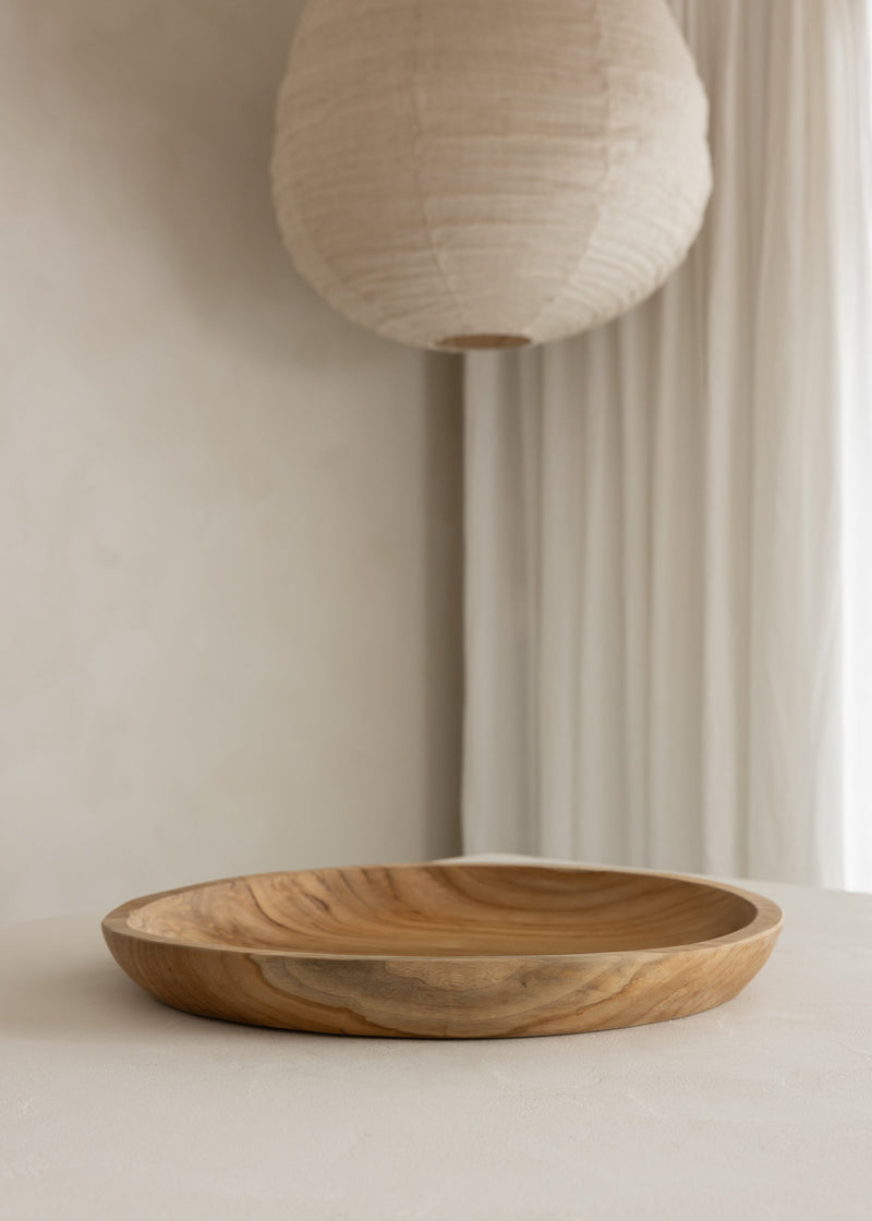 Round Teak Tray