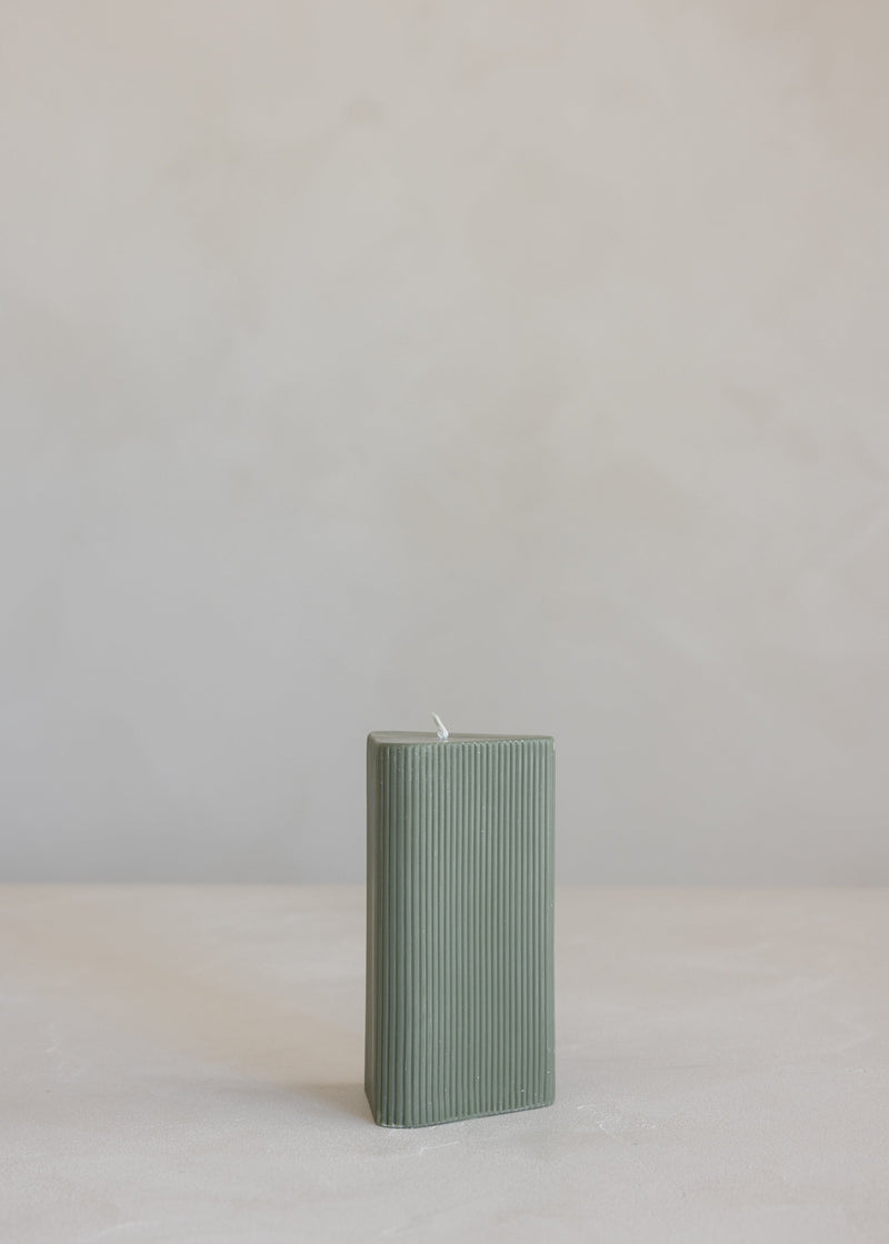 Helix Pillar Candle / Olive