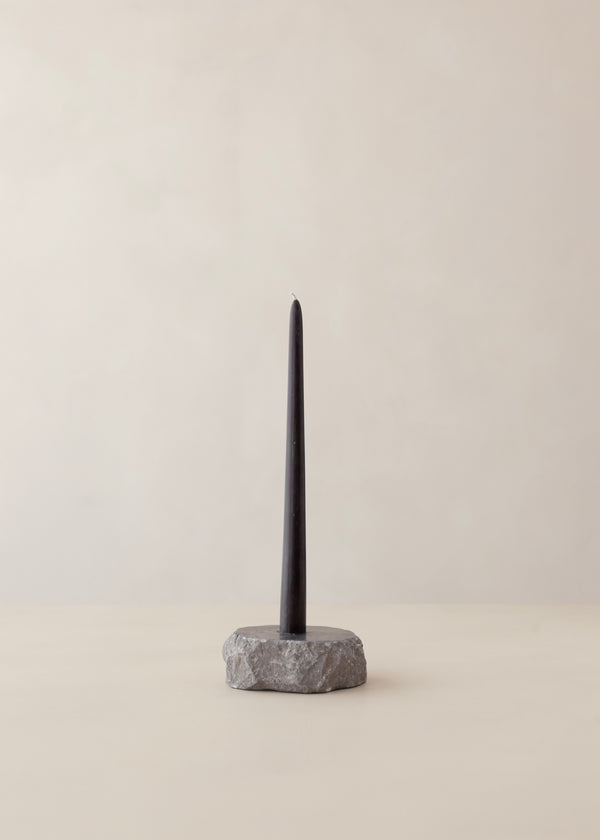 Vela Marble Candle Holder / Black