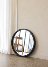 Teak Aura Mirror 80cm / Black