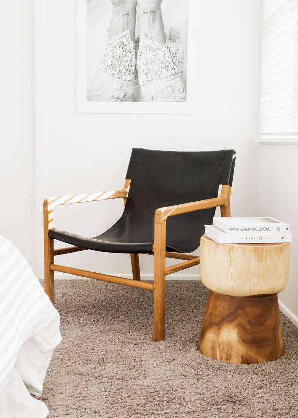 Leather Sling Chair / Black