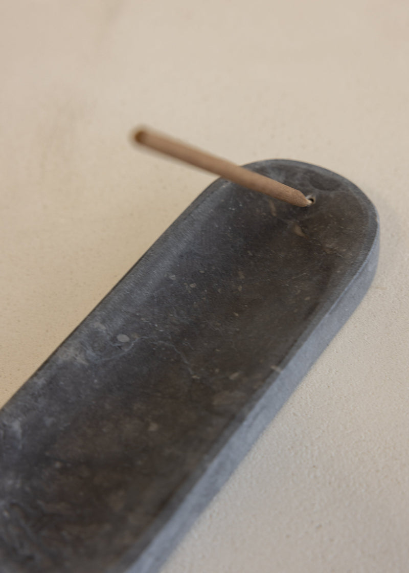 Isha Marble Incense Tray / Black