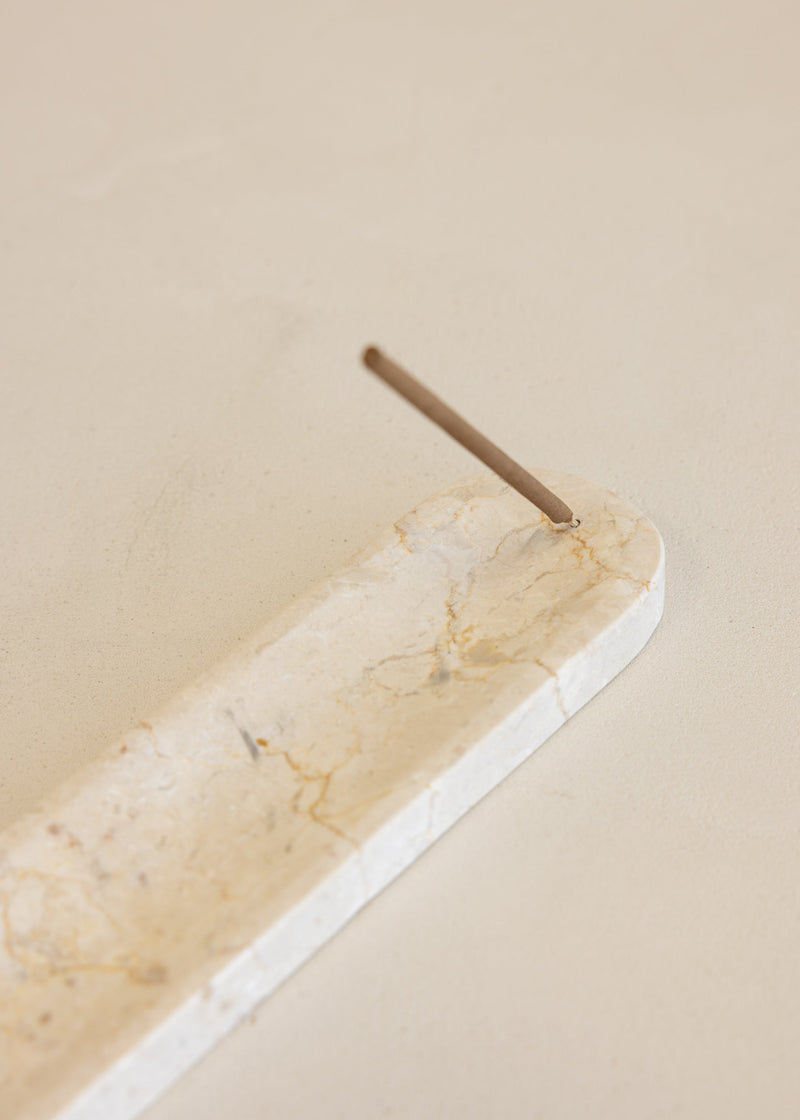 Isha Marble Incense Tray / Cream