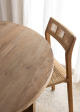 Nias Round Dining Table / Dark Teak