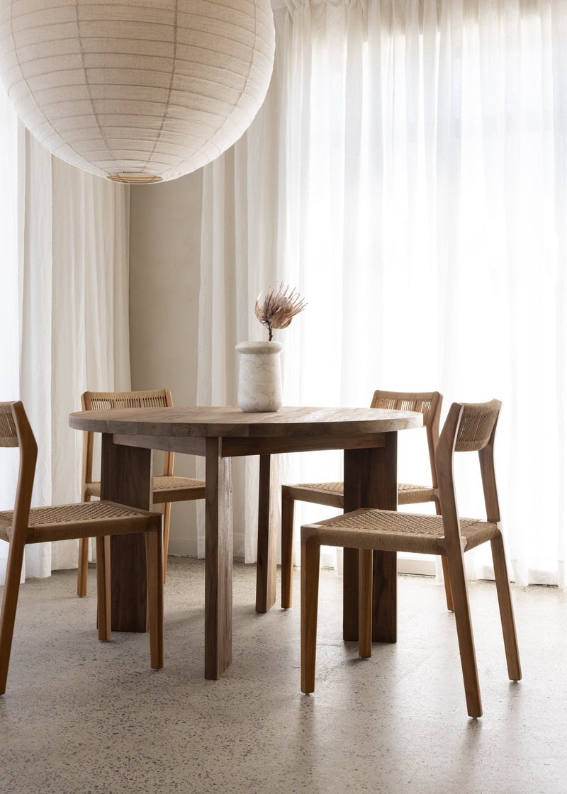 Nias Round Dining Table / Dark Teak