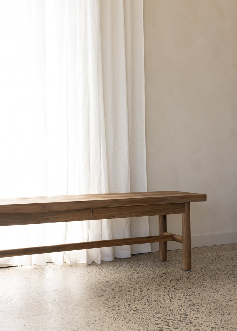 Parlour Bench Seat / Dark Teak