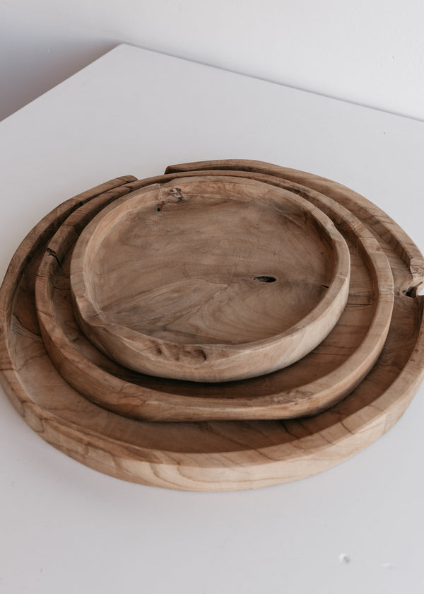 Rustic Round Wooden Tray