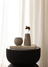 Fred Fluted Stone Stool / Charcoal