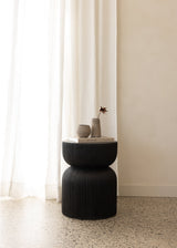 Fred Fluted Stone Stool / Charcoal