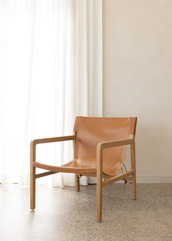 Leather Sling Chair / Nude