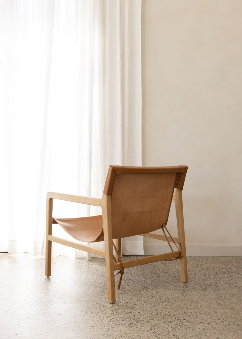 Leather Sling Chair / Nude