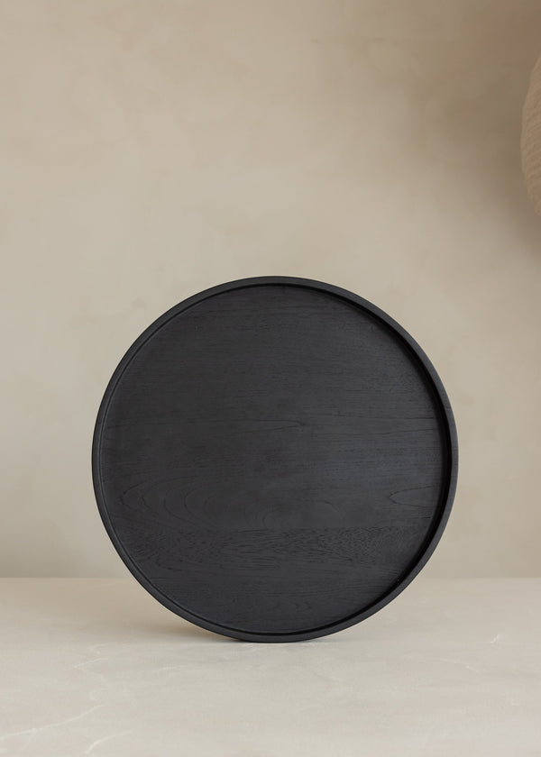 Circ Teak Tray / Black