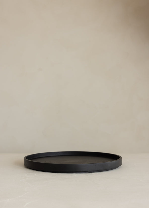 Circ Teak Tray / Black