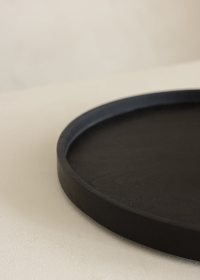 Circ Teak Tray / Black