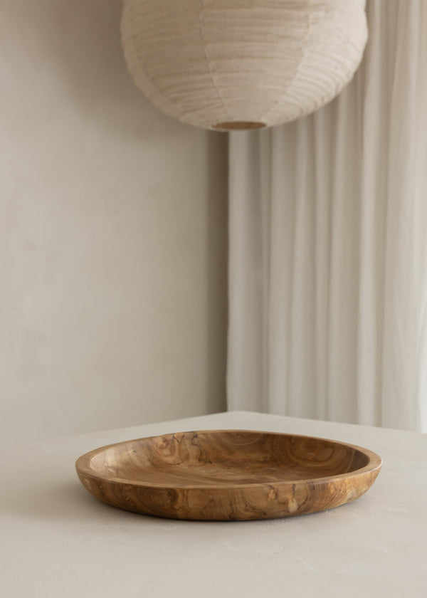 Round Teak Tray