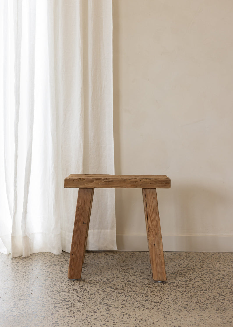 Joel Rustic Stool / Dark Teak