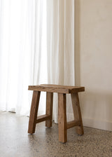 Joel Rustic Stool / Dark Teak