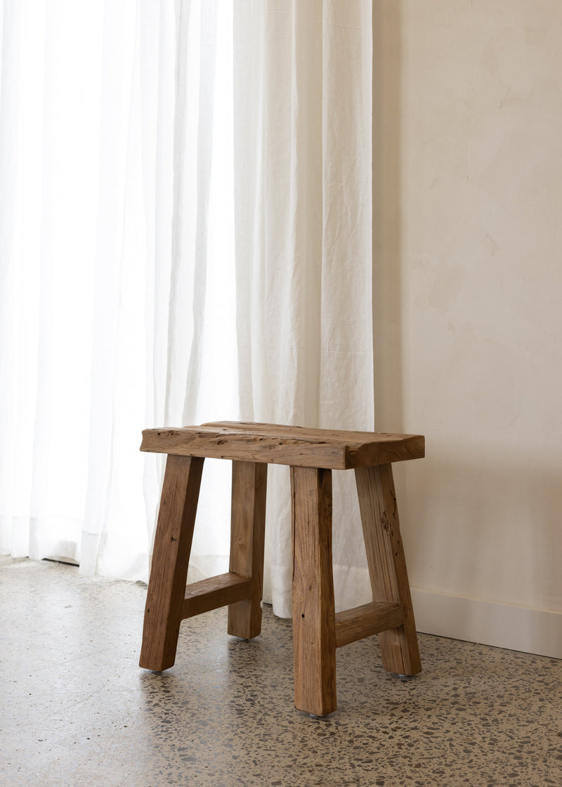 Joel Rustic Stool / Dark Teak