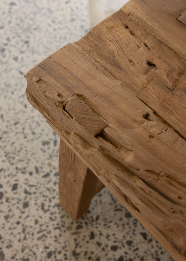 Joel Rustic Stool / Dark Teak