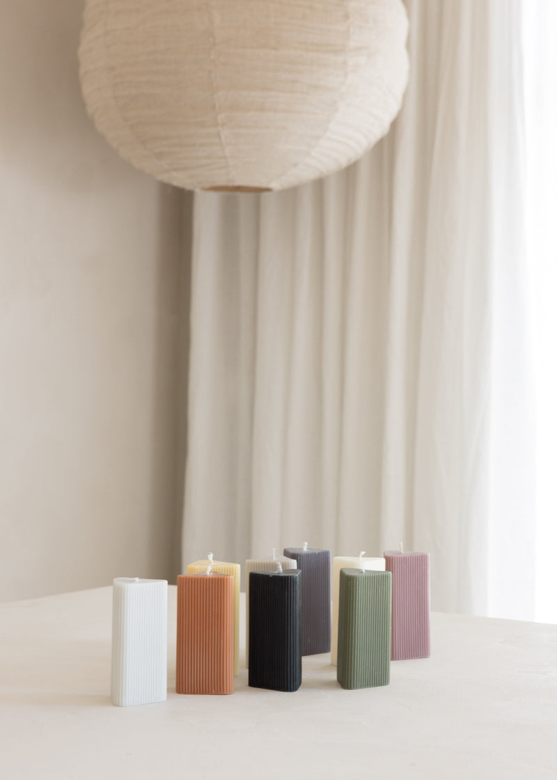 Helix Pillar Candle / Olive