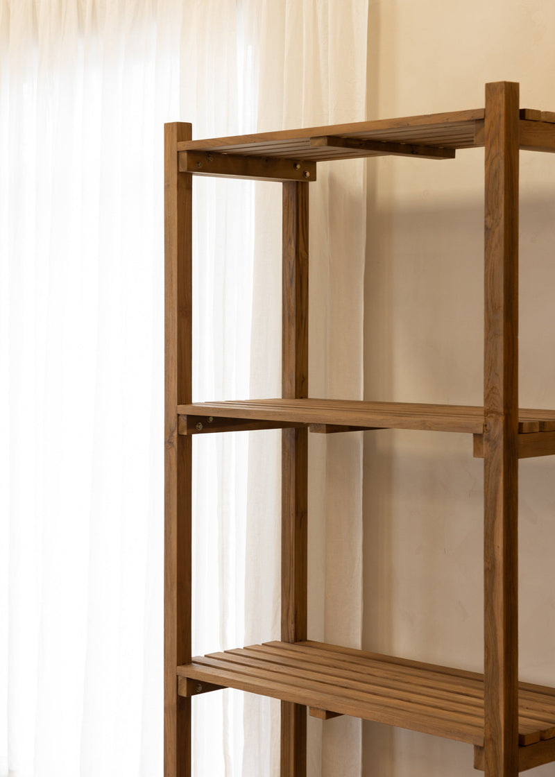 Slatted Teak Bookshelf / 100